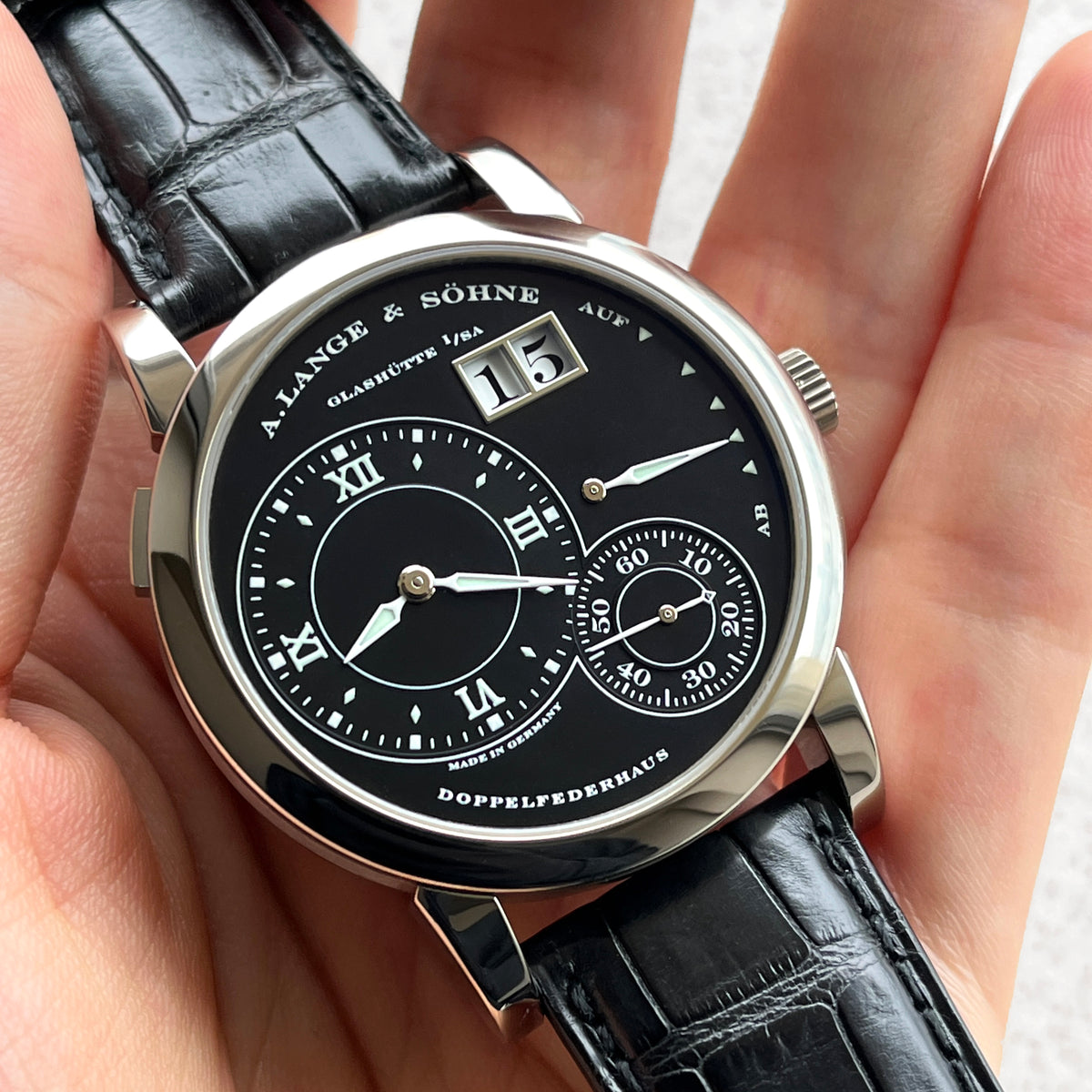 A. Lange & Sohne Lange 1 Luminous, Ref. 101.029, White Gold
