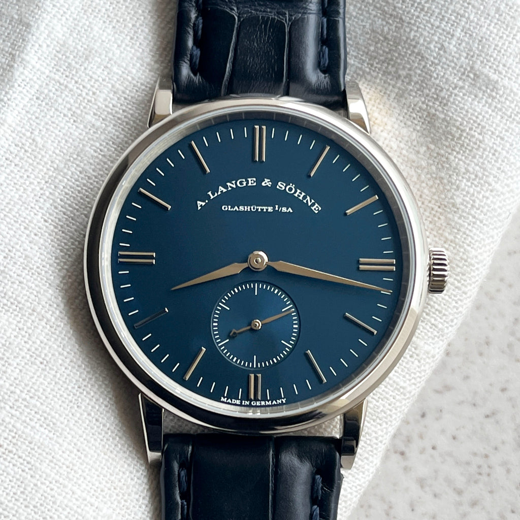 A. Lange & Sohne Saxonia Blue,  Ref. 219.028, White Gold