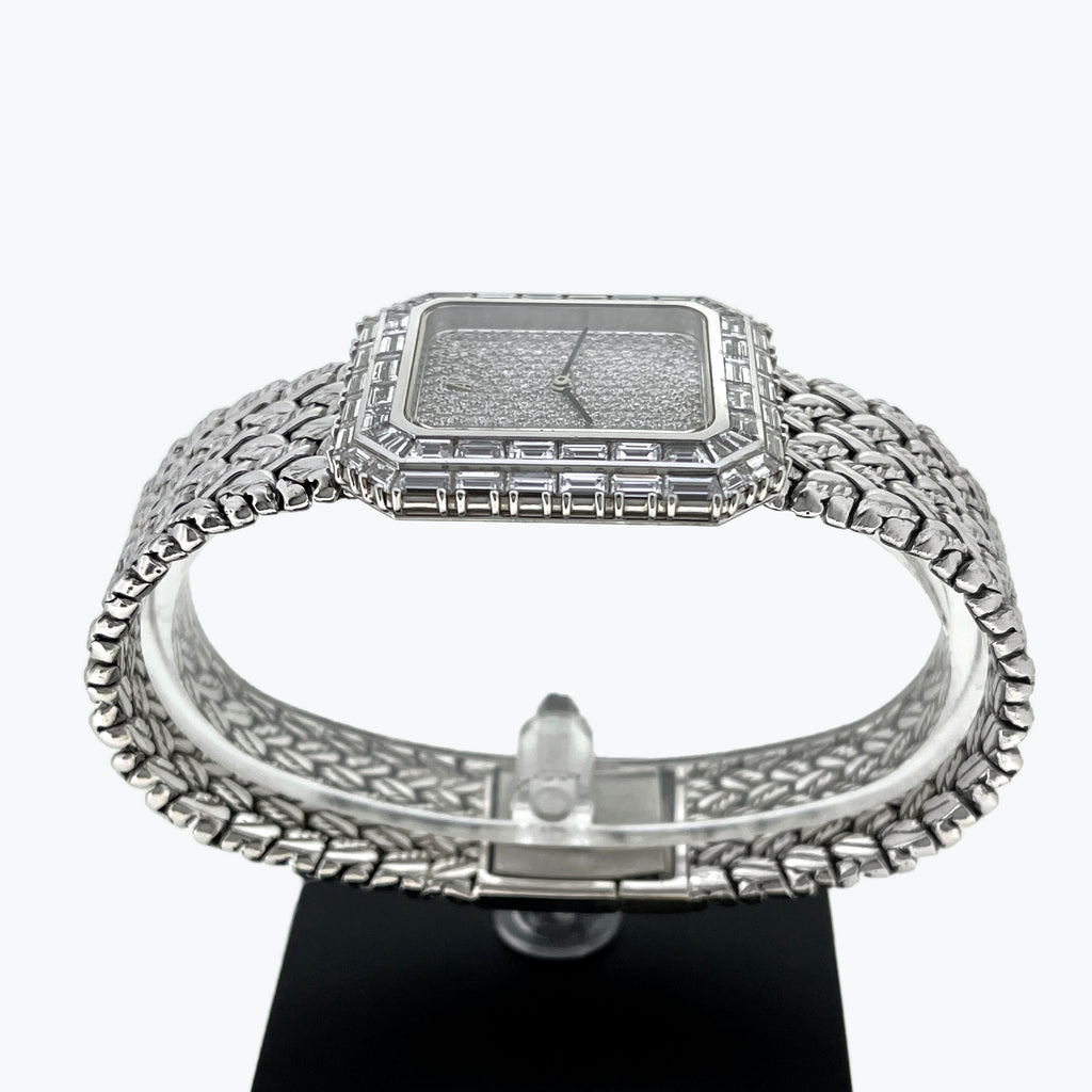 Audemars Piguet Baguette Diamond Watch with Pavé Diamond Dial, White Gold
