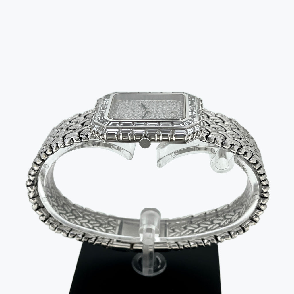 Audemars Piguet Baguette Diamond Watch with Pavé Diamond Dial, White Gold