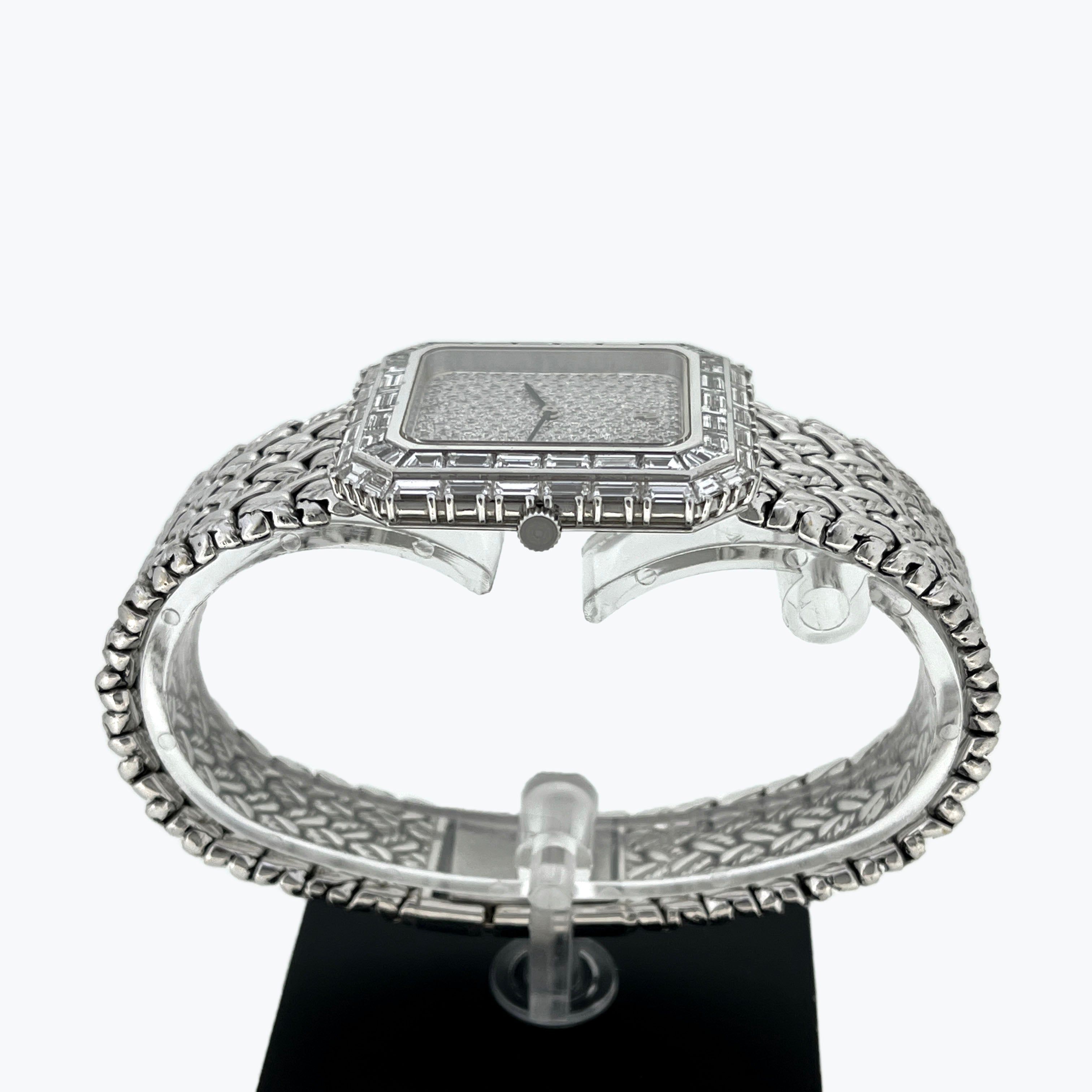 Audemars Piguet Baguette Diamond Watch with Pavé Diamond Dial, White Gold