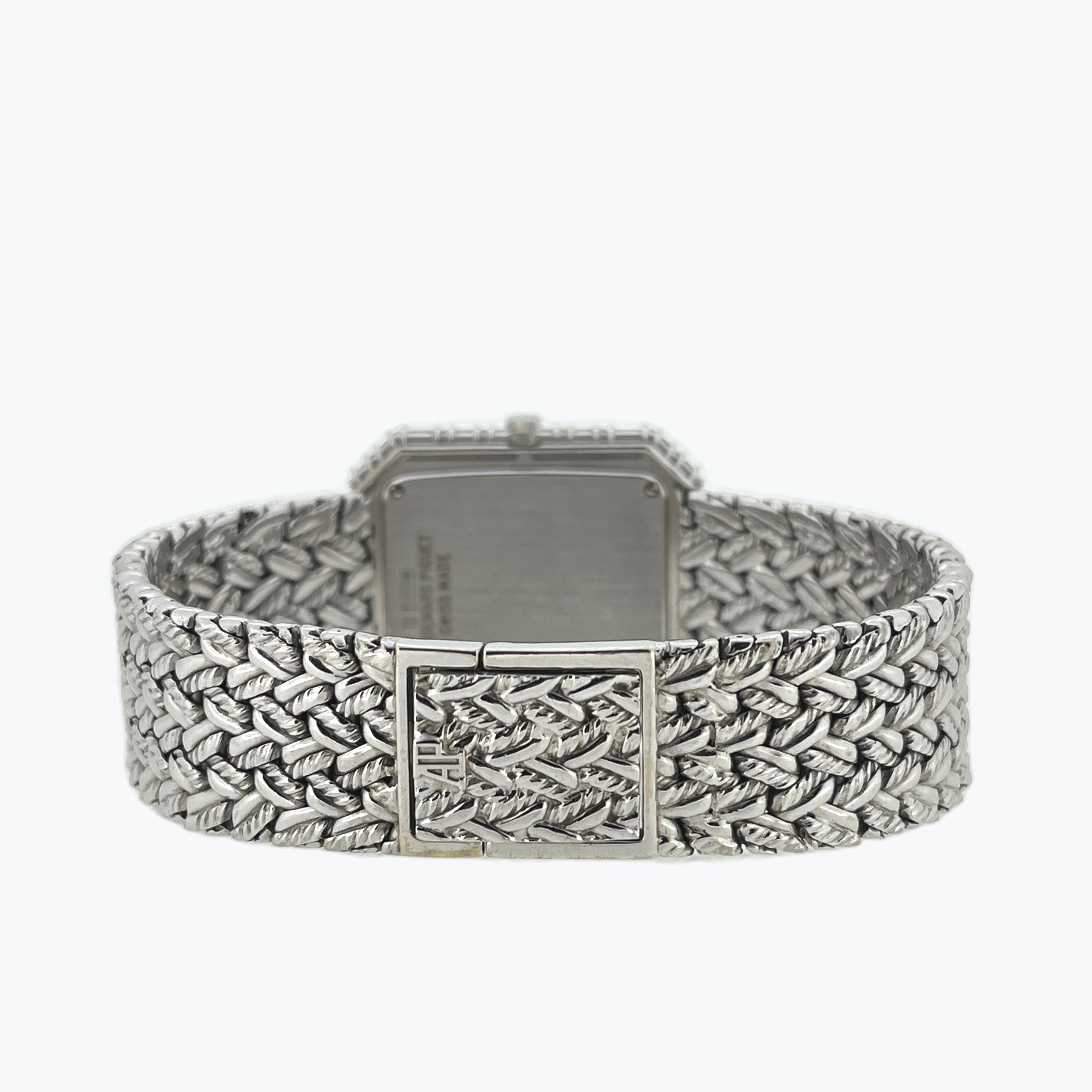 Audemars Piguet Baguette Diamond Watch with Pavé Diamond Dial, White Gold