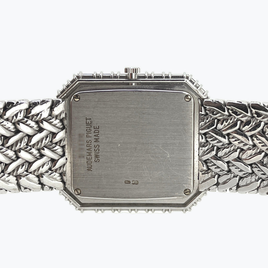 Audemars Piguet Baguette Diamond Watch with Pavé Diamond Dial, White Gold