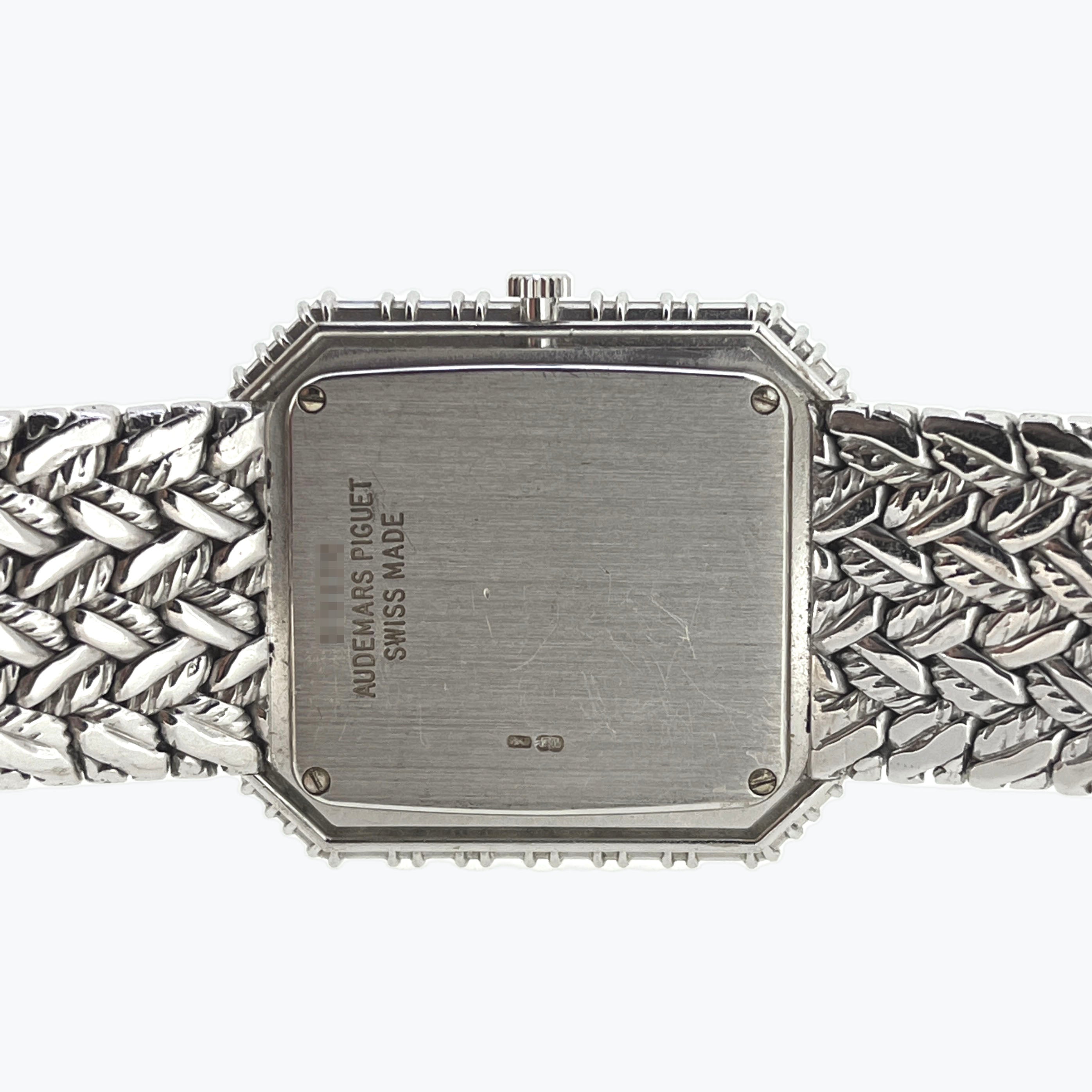 Audemars Piguet Baguette Diamond Watch with Pavé Diamond Dial, White Gold